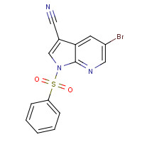 757978-34-0 1-(benzenesulfonyl)-5-bromopyrrolo[2,3-b]pyridine-3-carbonitrile chemical structure