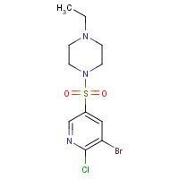 247582-63-4 1-(5-bromo-6-chloropyridin-3-yl)sulfonyl-4-ethylpiperazine chemical structure