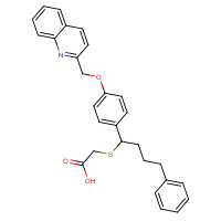 127481-29-2 2-[4-phenyl-1-[4-(quinolin-2-ylmethoxy)phenyl]butyl]sulfanylacetic acid chemical structure