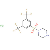 97630-12-1 1-[3,5-bis(trifluoromethyl)phenyl]sulfonylpiperazine;hydrochloride chemical structure