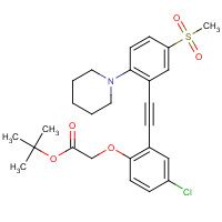 1240287-38-0 tert-butyl 2-[4-chloro-2-[2-(5-methylsulfonyl-2-piperidin-1-ylphenyl)ethynyl]phenoxy]acetate chemical structure