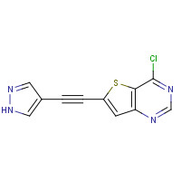 815610-13-0 4-chloro-6-[2-(1H-pyrazol-4-yl)ethynyl]thieno[3,2-d]pyrimidine chemical structure