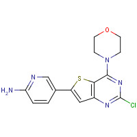 1038918-26-1 5-(2-chloro-4-morpholin-4-ylthieno[3,2-d]pyrimidin-6-yl)pyridin-2-amine chemical structure