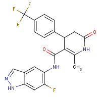864082-47-3 N-(6-fluoro-1H-indazol-5-yl)-6-methyl-2-oxo-4-[4-(trifluoromethyl)phenyl]-3,4-dihydro-1H-pyridine-5-carboxamide chemical structure