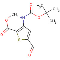 946605-42-1 methyl 5-formyl-3-[(2-methylpropan-2-yl)oxycarbonylamino]thiophene-2-carboxylate chemical structure