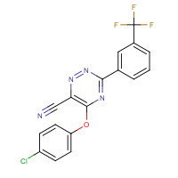 921620-32-8 5-(4-chlorophenoxy)-3-[3-(trifluoromethyl)phenyl]-1,2,4-triazine-6-carbonitrile chemical structure