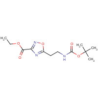 652158-82-2 ethyl 5-[2-[(2-methylpropan-2-yl)oxycarbonylamino]ethyl]-1,2,4-oxadiazole-3-carboxylate chemical structure
