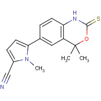 304853-42-7 5-(4,4-dimethyl-2-sulfanylidene-1H-3,1-benzoxazin-6-yl)-1-methylpyrrole-2-carbonitrile chemical structure