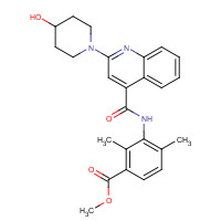 1529761-39-4 methyl 3-[[2-(4-hydroxypiperidin-1-yl)quinoline-4-carbonyl]amino]-2,4-dimethylbenzoate chemical structure