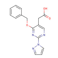 1343461-28-8 2-(4-phenylmethoxy-2-pyrazol-1-ylpyrimidin-5-yl)acetic acid chemical structure
