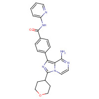 1419213-85-6 4-[8-amino-3-(oxan-4-yl)imidazo[1,5-a]pyrazin-1-yl]-N-pyridin-2-ylbenzamide chemical structure
