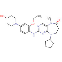 1228817-38-6 9-cyclopentyl-2-[2-ethoxy-4-(4-hydroxypiperidin-1-yl)anilino]-5-methyl-7,8-dihydropyrimido[4,5-b][1,4]diazepin-6-one chemical structure