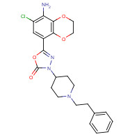 769901-96-4 5-(5-amino-6-chloro-2,3-dihydro-1,4-benzodioxin-8-yl)-3-[1-(2-phenylethyl)piperidin-4-yl]-1,3,4-oxadiazol-2-one chemical structure