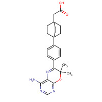942999-61-3 2-[4-[4-(4-amino-7,7-dimethylpyrimido[4,5-b][1,4]oxazin-6-yl)phenyl]-1-bicyclo[2.2.2]octanyl]acetic acid chemical structure
