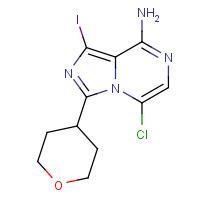 1419223-11-2 5-chloro-1-iodo-3-(oxan-4-yl)imidazo[1,5-a]pyrazin-8-amine chemical structure