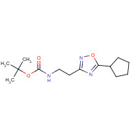 1244058-77-2 tert-butyl N-[2-(5-cyclopentyl-1,2,4-oxadiazol-3-yl)ethyl]carbamate chemical structure