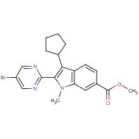 863885-93-2 methyl 2-(5-bromopyrimidin-2-yl)-3-cyclopentyl-1-methylindole-6-carboxylate chemical structure