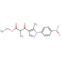 1404530-87-5 ethyl 2-methyl-3-[5-methyl-1-(4-nitrophenyl)pyrazol-4-yl]-3-oxopropanoate chemical structure