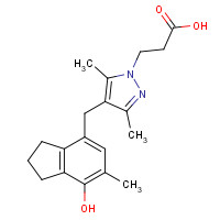 1092551-88-6 3-[4-[(7-hydroxy-6-methyl-2,3-dihydro-1H-inden-4-yl)methyl]-3,5-dimethylpyrazol-1-yl]propanoic acid chemical structure