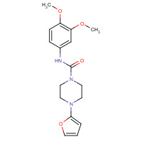71649-25-7 N-(3,4-dimethoxyphenyl)-4-(furan-2-yl)piperazine-1-carboxamide chemical structure