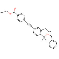 345965-23-3 ethyl 4-[2-[3-ethyl-4-(1-phenylmethoxycyclopropyl)phenyl]ethynyl]benzoate chemical structure