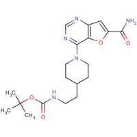 1431412-21-3 tert-butyl N-[2-[1-(6-carbamoylfuro[3,2-d]pyrimidin-4-yl)piperidin-4-yl]ethyl]carbamate chemical structure