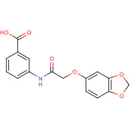 649773-98-8 3-[[2-(1,3-benzodioxol-5-yloxy)acetyl]amino]benzoic acid chemical structure