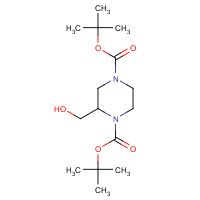 143540-05-0 ditert-butyl 2-(hydroxymethyl)piperazine-1,4-dicarboxylate chemical structure