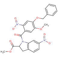 1239587-81-5 methyl 1-(5-methoxy-2-nitro-4-phenylmethoxybenzoyl)-6-nitro-2,3-dihydroindole-2-carboxylate chemical structure