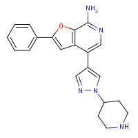 1326708-59-1 2-phenyl-4-(1-piperidin-4-ylpyrazol-4-yl)furo[2,3-c]pyridin-7-amine chemical structure