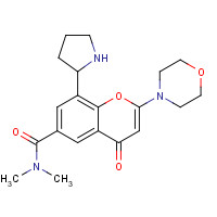 1403458-79-6 N,N-dimethyl-2-morpholin-4-yl-4-oxo-8-pyrrolidin-2-ylchromene-6-carboxamide chemical structure