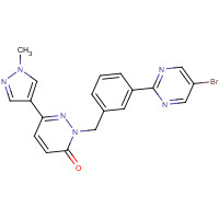 1100598-42-2 2-[[3-(5-bromopyrimidin-2-yl)phenyl]methyl]-6-(1-methylpyrazol-4-yl)pyridazin-3-one chemical structure