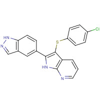 1346525-87-8 3-(4-chlorophenyl)sulfanyl-2-(1H-indazol-5-yl)-1H-pyrrolo[2,3-b]pyridine chemical structure