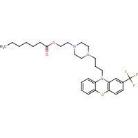 2746-81-8 2-[4-[3-[2-(trifluoromethyl)phenothiazin-10-yl]propyl]piperazin-1-yl]ethyl heptanoate chemical structure