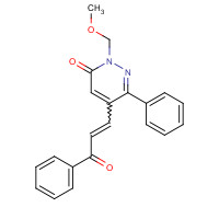 562869-98-1 2-(methoxymethyl)-5-(3-oxo-3-phenylprop-1-enyl)-6-phenylpyridazin-3-one chemical structure
