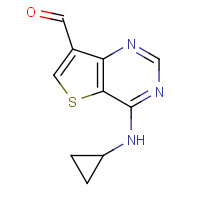 1318242-87-3 4-(cyclopropylamino)thieno[3,2-d]pyrimidine-7-carbaldehyde chemical structure