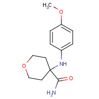 1183837-52-6 4-(4-methoxyanilino)oxane-4-carboxamide chemical structure