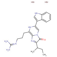 23510-45-4 2-[3-[2-butan-2-yl-6-(1H-indol-3-yl)-3-oxo-7H-imidazo[1,2-a]pyrazin-8-yl]propyl]guanidine;dihydrobromide chemical structure