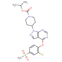1196484-87-3 propan-2-yl 4-[4-(2-fluoro-4-methylsulfonylphenoxy)pyrazolo[3,4-d]pyrimidin-1-yl]piperidine-1-carboxylate chemical structure