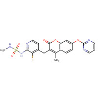 946128-88-7 3-[[3-fluoro-2-(methylsulfamoylamino)pyridin-4-yl]methyl]-4-methyl-7-pyrimidin-2-yloxychromen-2-one chemical structure