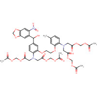 209161-73-9 acetyloxymethyl 2-[N-[2-(acetyloxymethoxy)-2-oxoethyl]-2-[2-[2-[bis[2-(acetyloxymethoxy)-2-oxoethyl]amino]-5-[hydroxy-(6-nitro-1,3-benzodioxol-5-yl)methyl]phenoxy]ethoxy]-4-methylanilino]acetate chemical structure