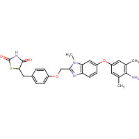 223132-37-4 5-[[4-[[6-(4-amino-3,5-dimethylphenoxy)-1-methylbenzimidazol-2-yl]methoxy]phenyl]methyl]-1,3-thiazolidine-2,4-dione chemical structure