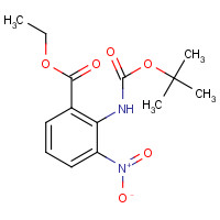 136285-65-9 ethyl 2-[(2-methylpropan-2-yl)oxycarbonylamino]-3-nitrobenzoate chemical structure