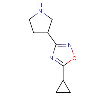 1225218-63-2 5-cyclopropyl-3-pyrrolidin-3-yl-1,2,4-oxadiazole chemical structure