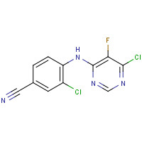 1147558-27-7 3-chloro-4-[(6-chloro-5-fluoropyrimidin-4-yl)amino]benzonitrile chemical structure