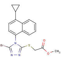878671-99-9 methyl 2-[[5-bromo-4-(4-cyclopropylnaphthalen-1-yl)-1,2,4-triazol-3-yl]sulfanyl]acetate chemical structure