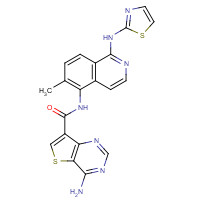 1446111-48-3 4-amino-N-[6-methyl-1-(1,3-thiazol-2-ylamino)isoquinolin-5-yl]thieno[3,2-d]pyrimidine-7-carboxamide chemical structure