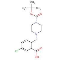 1460036-97-8 5-chloro-2-[[4-[(2-methylpropan-2-yl)oxycarbonyl]piperazin-1-yl]methyl]benzoic acid chemical structure
