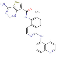 1446111-51-8 4-amino-N-[6-methyl-1-(quinolin-5-ylamino)isoquinolin-5-yl]thieno[3,2-d]pyrimidine-7-carboxamide chemical structure