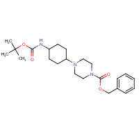 1248730-88-2 benzyl 4-[4-[(2-methylpropan-2-yl)oxycarbonylamino]cyclohexyl]piperazine-1-carboxylate chemical structure